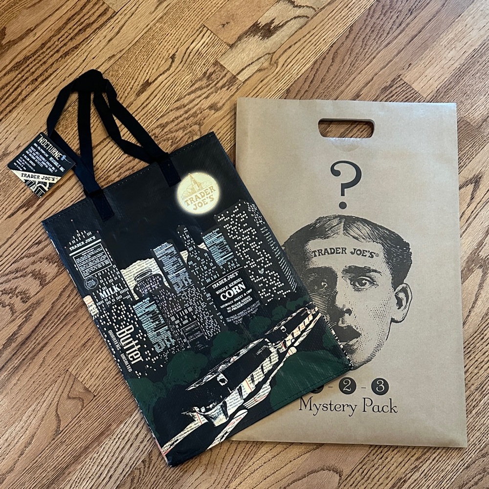 Traders Joes Mystery Pack and Rare NWT “Nocturne” Reusable Bags